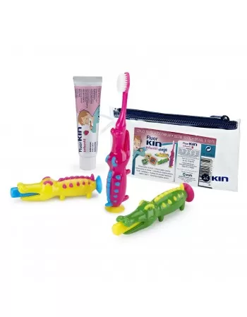 KIN ENFANTS BROSSE VOYAGE CROCODILE + FLUOR KIN PATE ENFANTS 25 ml